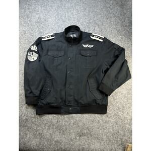Vintage RawBlue Jacket Men 2XL Denim Black Striped Hip Hop Streetwear Y2K